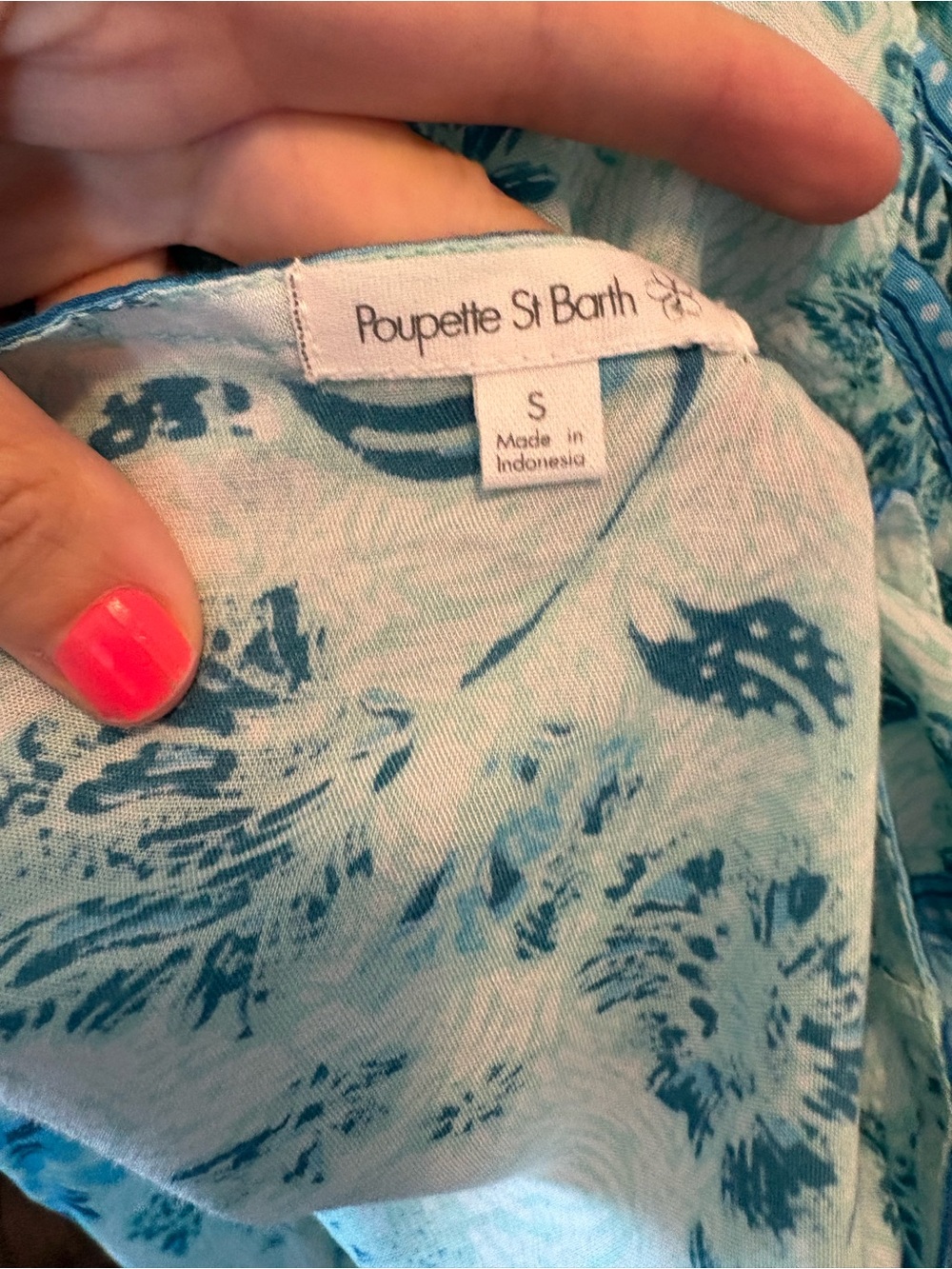 Poupette St Barth Women's Della Midi Dress Size Small Blue - Picture 6 of 7